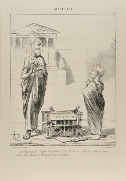 Les Augures de l’Empire s’apprêtant à consulter les entrailles des canards sacrés avant que César ne choisisse d’autres ministres. - Image 2