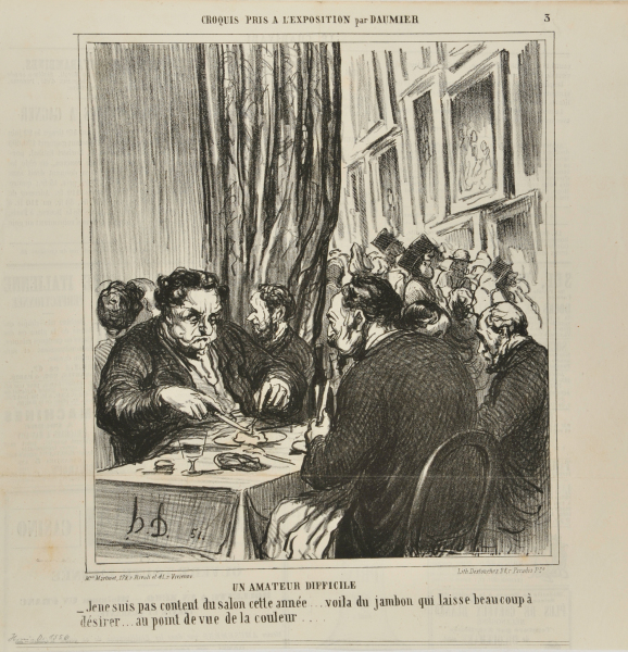 A DIFFICULT PATRON OF THE ARTS. - I AM NOT QUITE SATISFIED WITH THE SALON THIS YEAR... THIS HAM LEAVES MUCH TO BE DESIRED.... AS FAR AS THE COLOR IS CONCERNED.