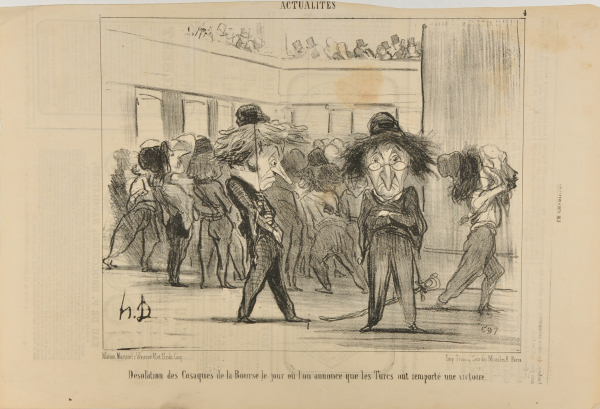 DESOLATION OF THE COSSACKS AT THE STOCK EXCHANGE AFTER THE ANNOUNCEMENT OF THE TURKISH VICTORY.