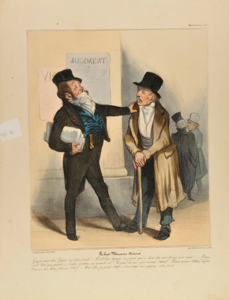 ROBERT MACAIRE, SOLLICITOR. - WE'VE WON, MY DEAR FELLOW, WON ON EVERY COUNT! - AND ABOUT TIME TOO. A CASE WHICH HAS LASTED TEN YEARS AND HAS RUINED ME! - BETTER LATE THAN NEVER! - HOW MUCH DID I GET BACK IN THE END? - HERE YOU ARE: THE COURT AWARDED YOU 12'000 FR, WE TOTALLED 13'500 FR IN EXPENSES, YOU ONLY OWE ME 1'500 FR. - BUT THAT MEANS I LOSE 1'500 FR . - YES, BUT YOU'VE WON YOUR CASE.