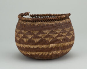 Basket with Alternating Horizontal Bands and Triangle Designs