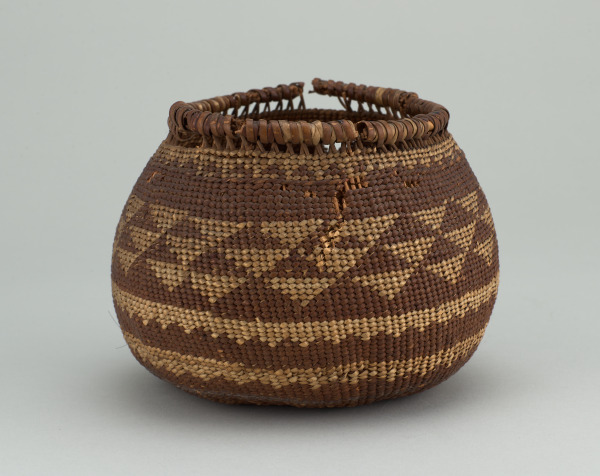 Basket with Alternating Horizontal Bands and Triangle Designs - Image 5