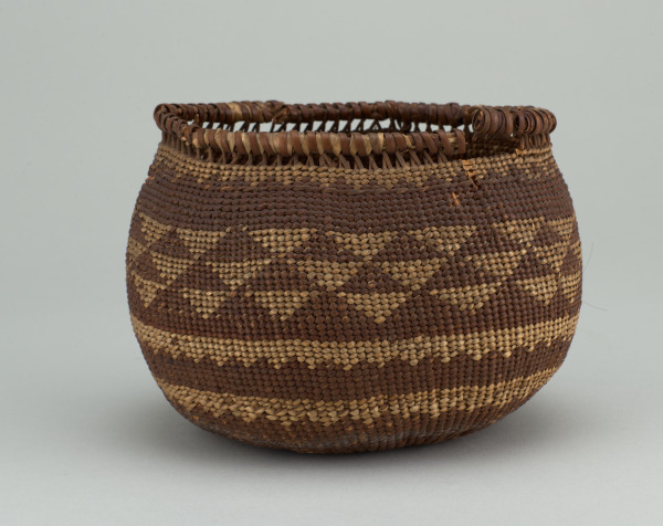 Basket with Alternating Horizontal Bands and Triangle Designs - Image 4