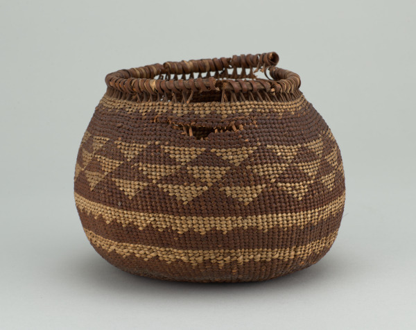 Basket with Alternating Horizontal Bands and Triangle Designs - Image 3
