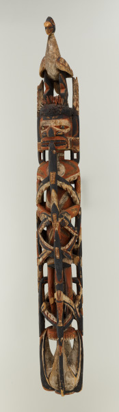 Post in the Form of a Male Figure with a Fish and Bird - Image 5