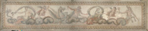 Fragment of floor mosaic depicting a procession of sea gods and creatures