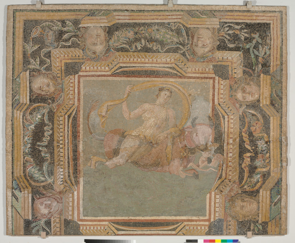 Fragment of floor mosaic depiciting Europa and the bull