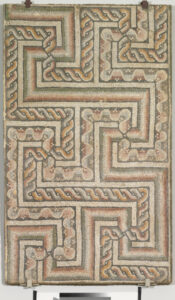 Border fragment of floor mosaic depicting geometric patterns