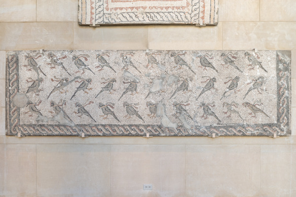 Fragment of floor mosaic depicting beribboned parrots - Image 3