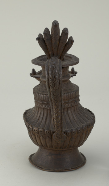 Buddhist-Hindu Lamp (Sukunda) with Five-Headed Cobra and Seated Vishnu - Image 4