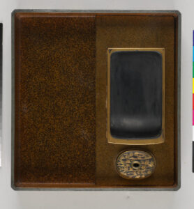 Writing Box with Insert, Inkstone, Waterdropper and Ink Stick (interior view)