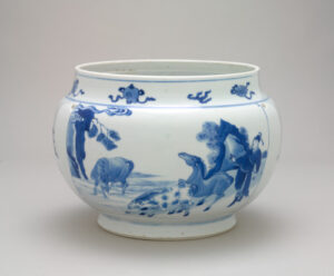 Deep Bowl Decorated with Figures Associated with a Constellation and Two Stars