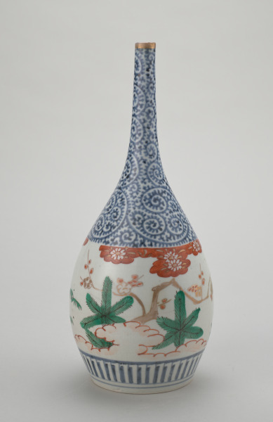 Sake Bottle Decorated with "The Three Friends of Winter"