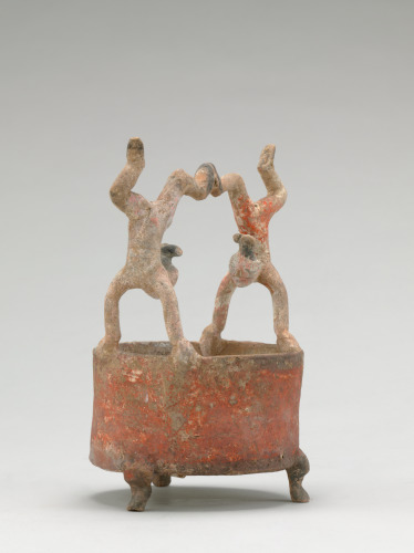Tripod Vessel with Acrobats Balanced on Rim - Image 3