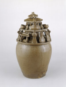 Soul Urn Decorated with Seated Buddha Figures