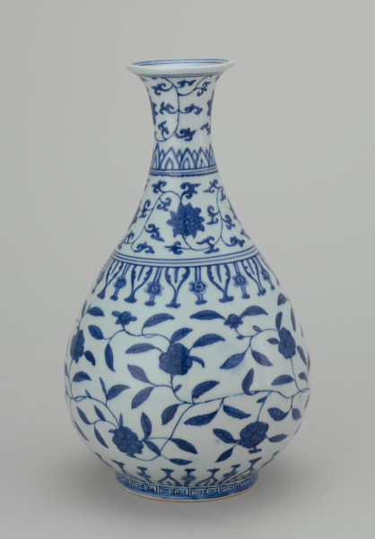 Wine Jar Decorated with Camellia Flowers and Leafy Vines