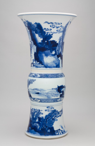 Large Zun-shaped Vase Decorated with Figural Scenes and Landscapes - Image 5