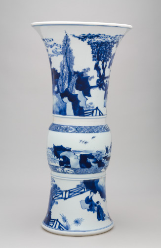 Large Zun-shaped Vase Decorated with Figural Scenes and Landscapes - Image 4