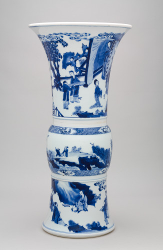 Large Zun-shaped Vase Decorated with Figural Scenes and Landscapes - Image 3