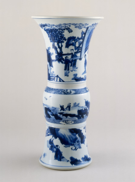 Large Zun-shaped Vase Decorated with Figural Scenes and Landscapes - Image 2