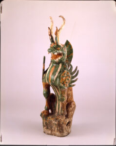 Guardian Spirit (Qitou) in the Form of a Lion Crouching on a Rock