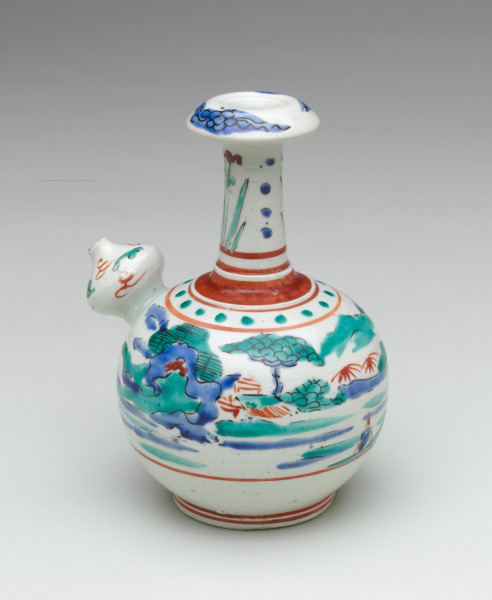 Drinking Vessel (Kendi) with Tropical Landscape Design - Image 1