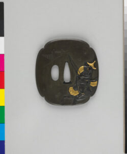 Guard (tsuba) with the Warrior, Minomoto-Yoshiie on Horseback