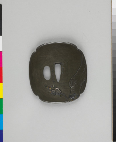 Guard (tsuba) with the Warrior, Minomoto-Yoshiie on Horseback - Image 2