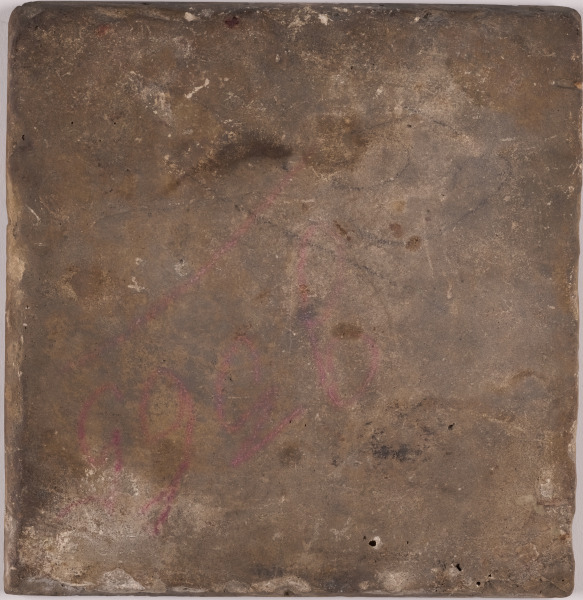 Tile Decorated with a Fountain between Two Parrots - Image 2