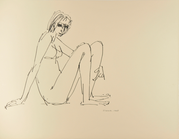 Standing Nude Supported by Right Arm