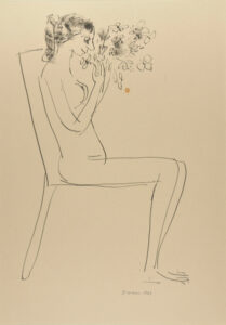 Seated Nude with Flowers