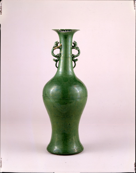 Tall Baluster Vase with Dragon Handles - Image 2