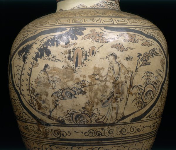 Large Cizhou-Ware Storage Jar Decorated with Three Figural Scenes - Image 5
