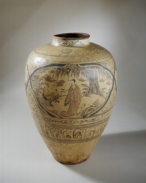 Large Cizhou-Ware Storage Jar Decorated with Three Figural Scenes - Image 4