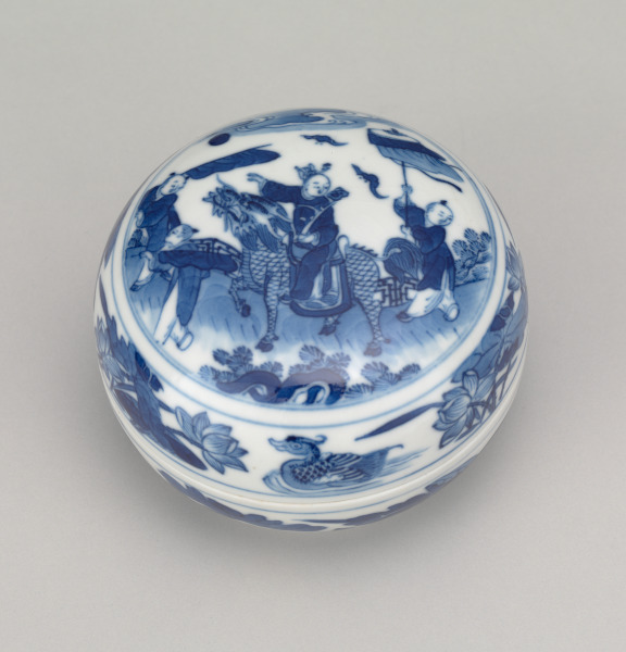 Seal Paste Box Decorated with Boy Riding a Qilin