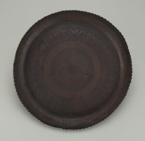 Ritual Offering Tray (Puja Thali) with Chiseled Floral Design and Crimped Rim