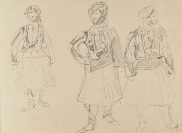 STUDIES OF A YOUNG GREEK SOLDIER (POSSIBLY ONE OF THE STUDIES FOR THE PORTRAIT OF COUNT PALATIANO)