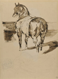Studies of Two Horses (recto); Sketch of a Woman, and Drawing of a Horse (verso)