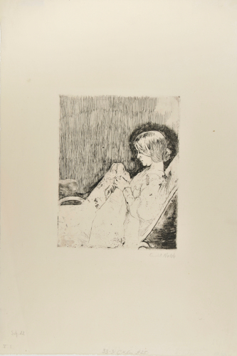 YOUNG WOMAN SEWING (JUNGE FRAU)