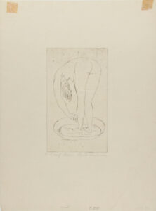 Woman Washing Her Leg, Standing in Tub