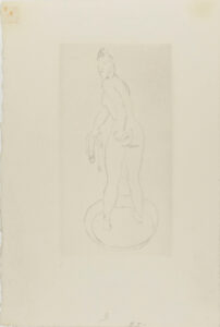 Woman Standing in Tub, Back View