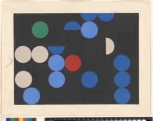 Cercles et demi-cercles sur fond noir