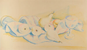 Still life with Pears, Apples and Water Glass