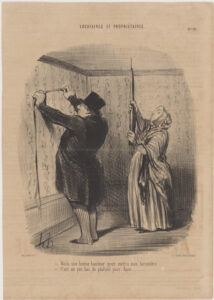 Voilà une bonne hauteur pour mettre mon baromètre…. – C’est un peu bas de plafond pour Azor……