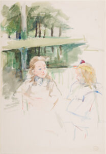 Augusta’s Daughter and a Friend Seated near a Riverbank