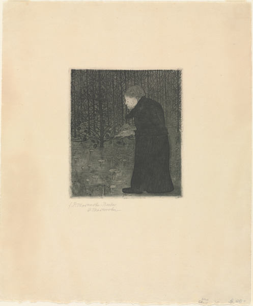 BLIND WOMAN IN THE WOODS