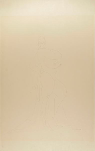 Standing Nude with Drapery