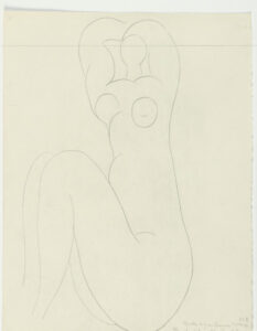 Study for “What silk with balm from advancing days” (refused etching)