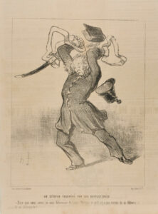 Un citoyen exaspéré par les buffleteries. – Dire que nous avons pu nous débarasser de Louis-Philippe et qu’il n’y a pas moyen de se délivrer de ces bricoles là!…….