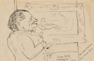 Carricature of Iron (sic; Leon?) Kroll. Sketched at the Corcoran Gallery, Washington